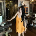 Ginger yellow chiffon floral camisole top, loose fit